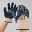 Zračne bombažne delovne rokavice prevlečene z nitrilom - z manšeto