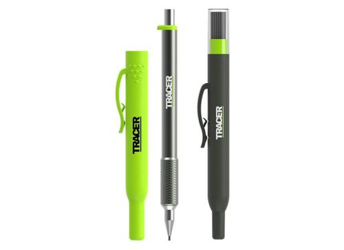 TRACER PRO kovinski natančen označevalni svinčnik in nadomestne mince v zaščitnem tulcu