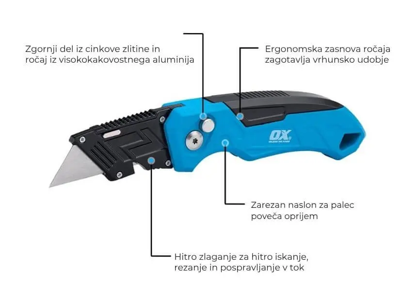 OX Pro robustni zložljivi nož s fiksnim rezilom